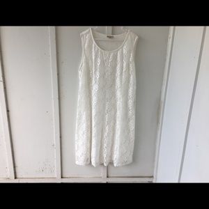 Ellen Weaver cream lace 2x dress